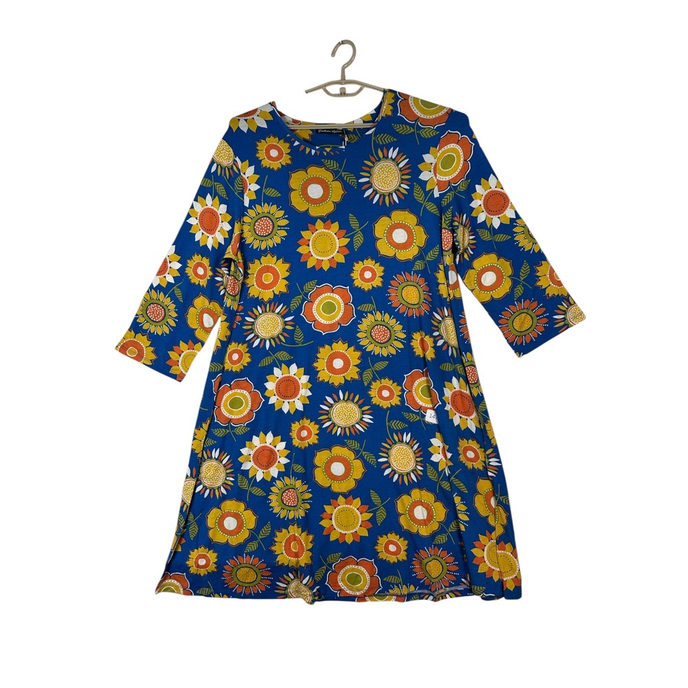NWT Gudrun Sjoden Womens Sunflower Dress XL Jersey Boho Lagenlook Blue Artsy - Picture 2 of 13